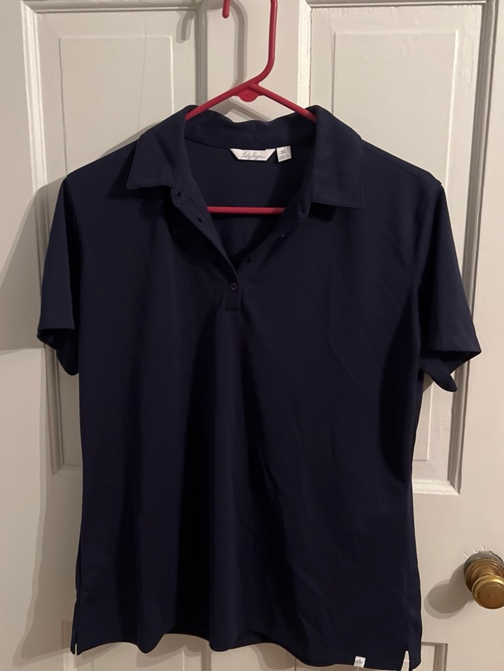 Lady Hagen Navy Button-Down Short Sleeve Polo